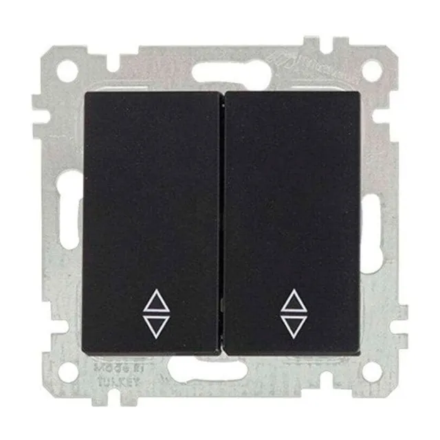 Переключатель Mutlusan Rita 2200-404-0184 2 клавиши черный матовый