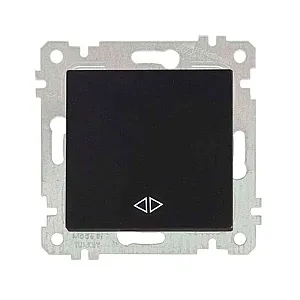 Выключатель промежуточный Mutlusan Rita 2200-408-0184 1 клавиша 10А черный матовый