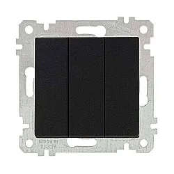 Выключатель Mutlusan Rita 2200-409-0184 3 клавиши 10А черный матовый