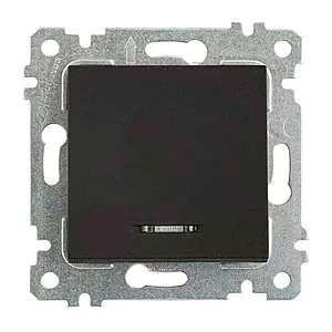 Выключатель Mutlusan Rita 2200-415-0184 1 клавиша с подсветкой 10А черный матовый