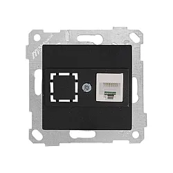 Розетка компьютерная Mutlusan Rita 2200-136-0184 1*RJ-45 кат. 5е UTP черный матовый