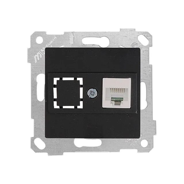 Розетка компьютерная Mutlusan Rita 2200-136-0184 1*RJ-45 кат. 5е UTP черный матовый