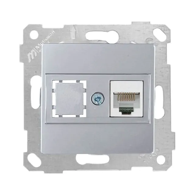 Розетка Mutlusan Rita 2200-136-0182 1*RJ-45 категория 5е UTP нержавеющая сталь