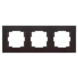 Рамка Mutlusan Rita 2220-800-1384 3 поста горизонтальный монтаж черный матовый