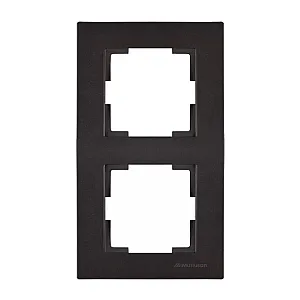 Рамка Mutlusan Rita 2220-800-2284 2 поста вертикальный монтаж черный матовый