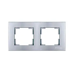 Рамка Mutlusan Rita 2220-800-1282 2 поста горизонтальный монтаж нержавеющая сталь