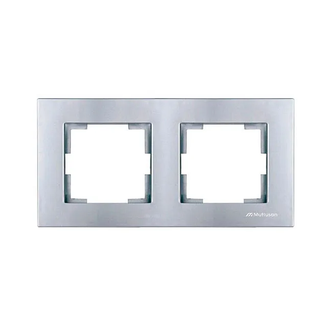 Рамка Mutlusan Rita 2220-800-1282 2 поста горизонтальный монтаж нержавеющая сталь