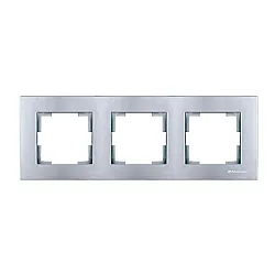 Рамка Mutlusan Rita 2220-800-1382 3 поста горизонтальный монтаж нержавеющая сталь