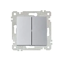 Выключатель Mutlusan Rita 2200-402-0182 2 клавиши 10А нержавеющая сталь