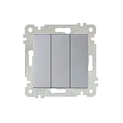 Выключатель Mutlusan Rita 2200-409-0182 3 клавиши 10А нержавеющая сталь