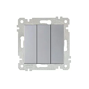 Выключатель Mutlusan Rita 2200-409-0182 3 клавиши 10А нержавеющая сталь