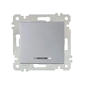 Выключатель Mutlusan Rita 2200-415-0182 1 клавиша с подсветкой 10А нержавеющая сталь