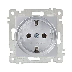 Розетка Mutlusan Rita 2200-600-0282 2P+E нержавеющая сталь