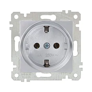 Розетка Mutlusan Rita 2200-600-0282 2P+E нержавеющая сталь