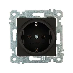 Розетка Mutlusan Rita 2200-600-0284 2Р+Е черный матовый