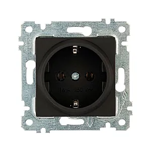 Розетка Mutlusan Rita 2200-600-0284 2Р+Е черный матовый