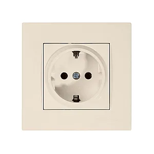 Розетка Mutlusan Rita 2220 600 0202 1-ая скрытая с заземлением кремовая