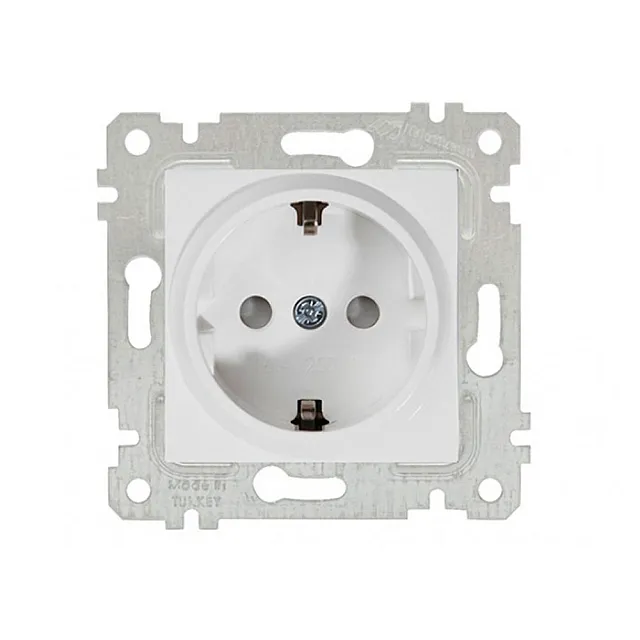 Розетка Mutlusan Rita 2200-605-0201 2Р+Е защитные шторки белая