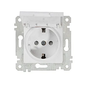 Розетка Mutlusan Rita 2200-611-0201 2Р+Е с крышкой защитные шторки белая
