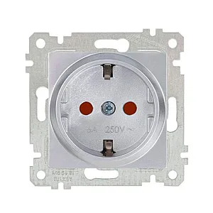 Розетка Mutlusan Rita 2200-605-0282 2P+E защитные шторки нержавеющая сталь