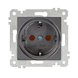 Розетка Mutlusan Rita 2220-605-0295 2Р+E защитные шторки дымчатый