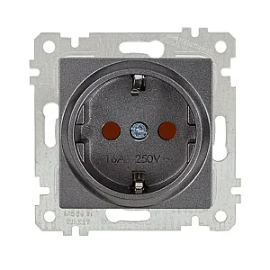 Розетка Mutlusan Rita 2220-605-0295 2Р+E защитные шторки дымчатый