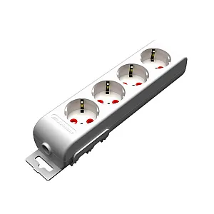 Колодка розеточная Mutlusan 175-410001-00-00 4*2р+Е со шторками белый