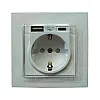 Розетка Mutlusan Rita 2220-629-0201 2P+E Usb Type A Usb Type C 2.4 А белая