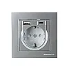 Розетка Mutlusan Rita 2220-629-0282 2P+E USB Type A USB Type C 2.4А нержавеющая сталь