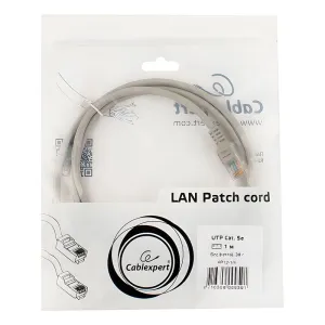 Патч-корд Cablexpert PP12-1M UTP кат.5e литой многожильный 1 м серый