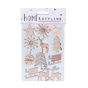 Набор стикеров новогодних дерево 12 шт