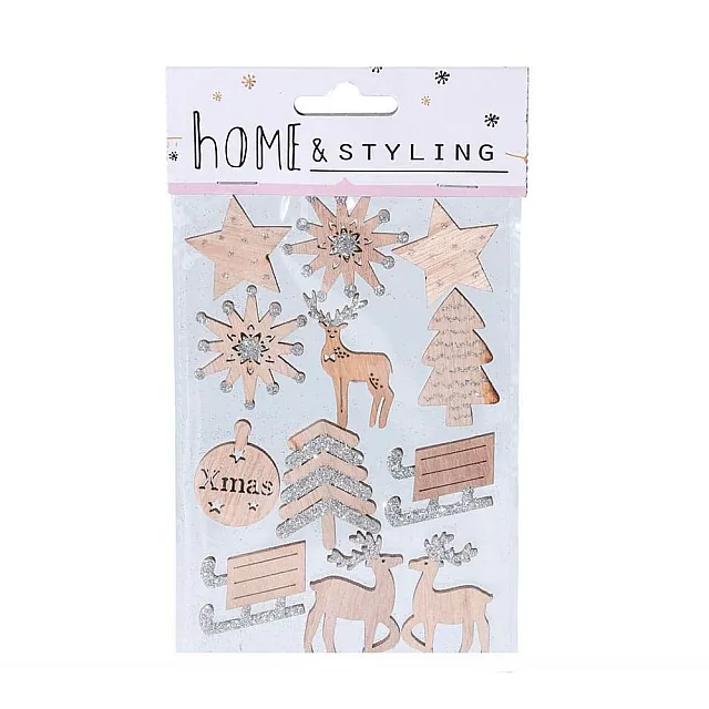 Набор стикеров новогодних дерево 12 шт