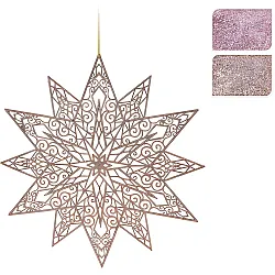 Украшение новогоднее Снежинка розовый/шампань 50 см