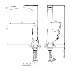 Смеситель для кухни AV Engineering AVZAL4-A223-248 серия ZAL D35