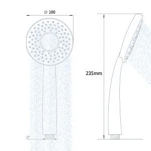 Душевая лейка AV Engineering AVSSS-031 со шлангом и держателем