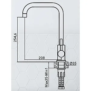 Смеситель для кухни AV Engineering AVZAR4-B304BK-737 SUS 304 D35 серия ZAR черный