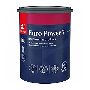Краска Tikkurila Euro Power 7 База A интерьерная моющаяся матовая 0.9 л