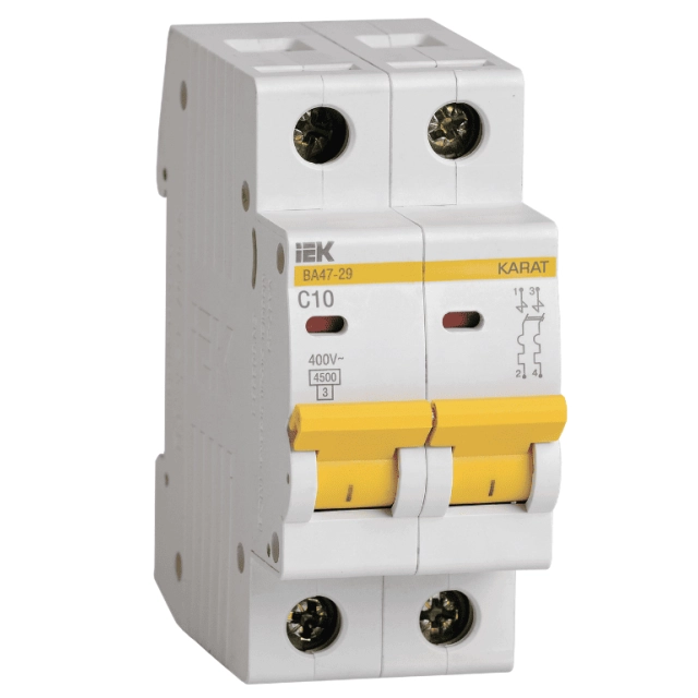 Автоматический выключатель IEK ВА47-29 2P C 10А 4.5кА