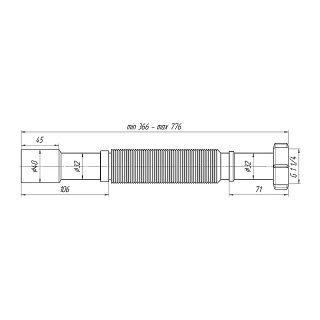 Гибкая труба АНИ пласт K207 1 1/4
