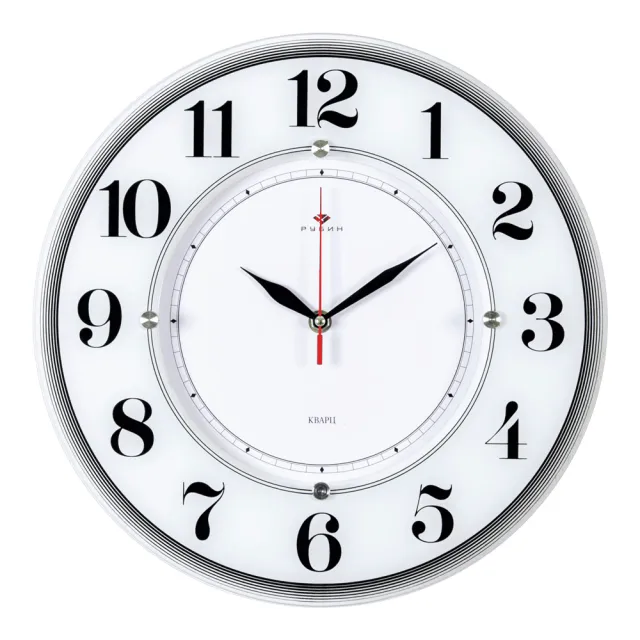 Часы настенные Рубин 3434-1024W белые 34 см