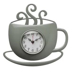 Часы настенные Рубин 3434-1024W чашка с дымком оливковый 31.5*30.5*4.5 см
