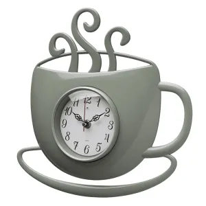 Часы настенные Рубин 3434-1024W чашка с дымком оливковый 31.5*30.5*4.5 см