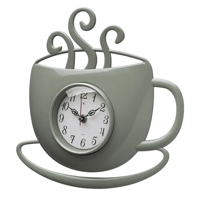 Часы настенные Рубин 3434-1024W чашка с дымком оливковый 31.5*30.5*4.5 см