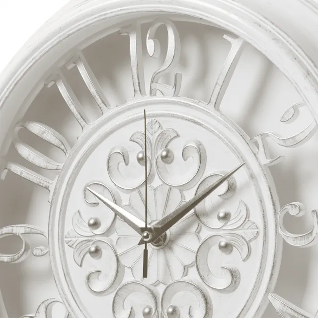 Часы настенные Рубин 3526-002 белые с серебряной патиной 35 см