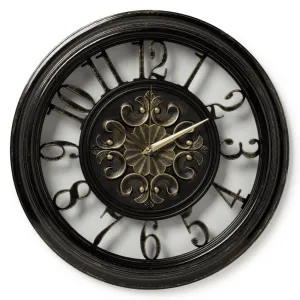 Часы настенные Рубин 3526-003 черные с патиной 35 см