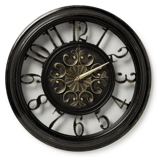 Часы настенные Рубин 3526-003 черные с патиной 35 см