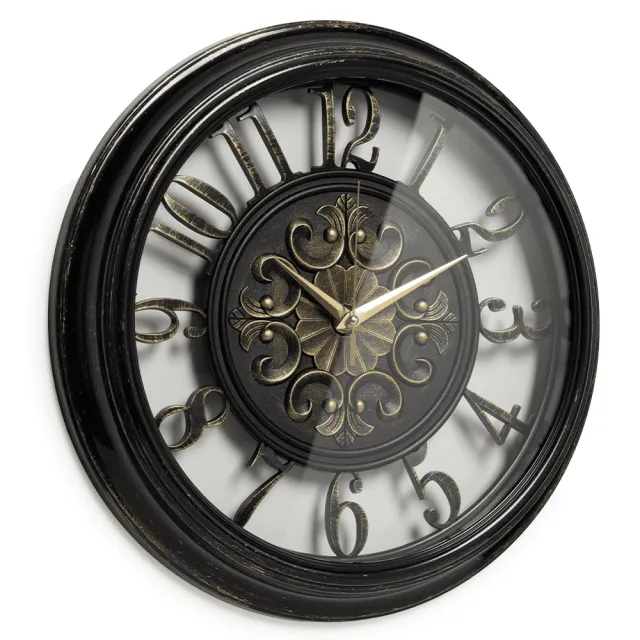 Часы настенные Рубин 3526-003 черные с патиной 35 см