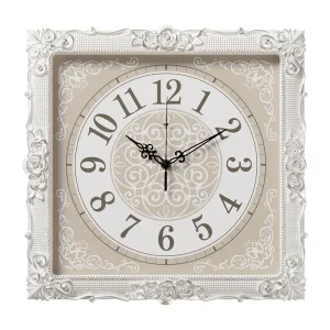 Часы настенные Рубин 3838-004 белые с серебром 38*38*5 см