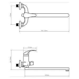 Смеситель для ванны Econoce EC0263 серия 260 D35-A