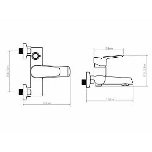 Смеситель для ванны Econoce EC0281WT серия 280 D35-A белый